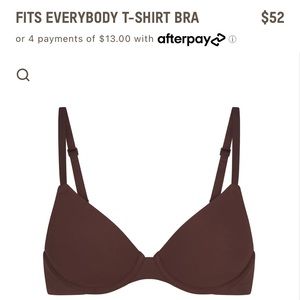 NWT SKIMS FITS EVERYBODY T-SHIRT BRA- Cocoa | 40C